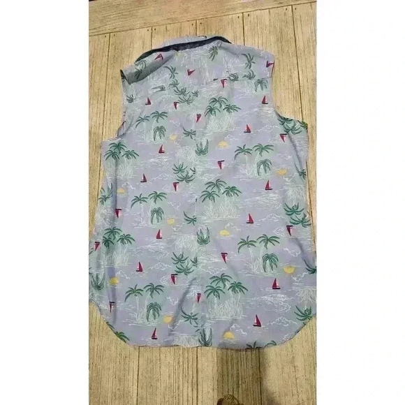 Lands End Women's Sailboat Print Blue Sleevelss Top Size 14 - Picture 2 of 4
